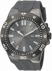 Invicta Pro Diver Quartz Analog Date Grey Polyurethane Watch # 23512 (Men Watch)