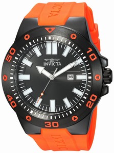 Invicta Pro Diver Quartz Analog Date Orange Polyurethane Watch # 23514 (Men Watch)