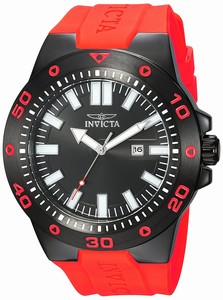 Invicta Pro Diver Quartz Analog Date Red Polyurethane Watch # 23515 (Men Watch)