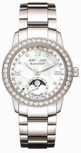 Blancpain Automatic Stainless Steel Mother Of Pearl Dial Stainless Steel Polished Band Watch #2360-4691A-71 (Women Watch)