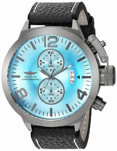 Invicta Corduba Quartz Chronograph Date Black Leather Watch # 23683 (Men Watch)
