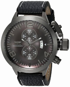 Invicta Corduba Quartz Chronograph Date Black Leather Watch # 23689 (Men Watch)
