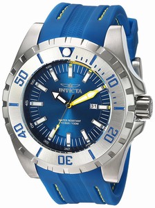 Invicta Pro Diver Quartz Blue Dial Date Blue Polyurethane Watch # 23733 (Men Watch)