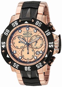 Invicta Rose Gold Dial Stainless Steel Band Watch #23806 (Men Watch)