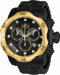 Invicta Black Dial Chronograph Day Date Stainless Steel Watch # 23895 (Men Watch)