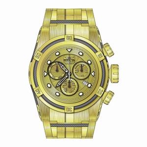 Invicta Gold Dial Fixed Yellow Gold-tone Band Watch #23913 (Men Watch)