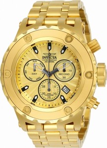 Invicta Gold Dial Chronograph Day Date Gold Tone Stainless Steel Watch # 23920 (Men Watch)