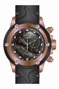 Invicta Black Dial Uni-directional Rotating Rose Gold-plated And Blac Band Watch #23932 (Men Watch)