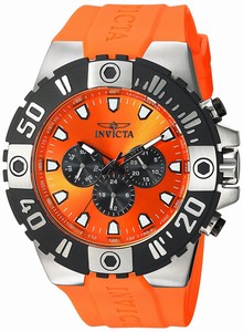Invicta Pro Diver Orange Dial Day Date Orange Polyurethane Watch # 23970 (Men Watch)