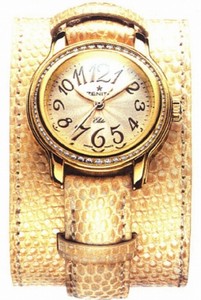 Zenith Automatic Beige With Arabic Numeral Guilloche Dial Beige Lizard Leather And Cuff Band Watch #23.1220.67/41.C519 (Women Watch)