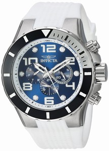 Invicta Pro Diver Quartz Blue Dial Day Date White Silicone Watch # 24171 (Men Watch)