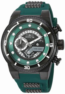 Invicta S1 Rally Quartz Chronograph Date Green Silicone Watch # 24227 (Men Watch)