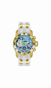 Invicta Blue Abalone Dial Uni-directional Rotating Yellow Gold-tone Aluminiu Band Watch #24831 (Men Watch)