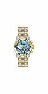 Invicta Blue Abalone Dial Uni-directional Rotating Stainless Steel Band Watch #24836 (Men Watch)