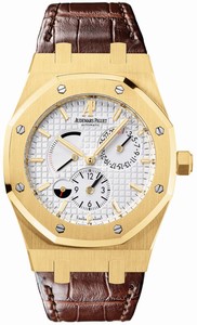 Audemars Piguet Automatic 18kt Yellow Gold Silver Dial Brown Crocodile Leather Band Watch #26120BA.OO.D088CR.01 (Men Watch)