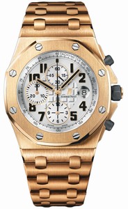 Audemars Piguet Automatic 18kt Rose Gold Silver Chronograph Dial Brushed 18kt Rose Gold Band Watch #26170OR.OO.1000OR.01 (Men Watch)