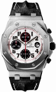 Audemars Piguet Automatic Stainless Steel Silver Chronograph Dial Black Crocodile Leather Band Watch #26170ST.OO.D101CR.02 (Men Watch)