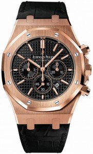 Audemars Piguet Automatic 18kt Rose Gold Black Dial Black Crocodile Leather Band Watch #26320OR.OO.D002CR.01 (Men Watch)