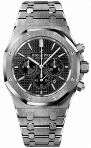 Audemars Piguet Automatic Brushed Stainless Steel Black Chronograph Dial Brushed & Polished Stainless Steel Band Watch #26320ST.OO.1220ST.01 (Men Watch)