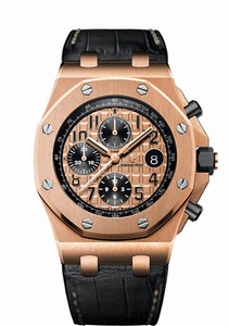 Audemars Piguet Royal Oak Offshore Automatic Chronograph Date 18ct Rose Gold Case Black Leather Watch# 26470OR.OO.A002CR.01 (Men Watch)