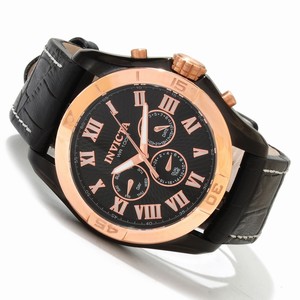 Invicta Black Textured Dial Fixed Rose-tone Band Watch #2692358 (Men Watch)