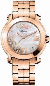 Chopard Quartz 18kt Rose Gold Mother Of Pearl Dial 18kt Rose Gold Band Watch #277472-5002 (Women Watch)