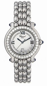 Chopard Quartz Stainless Steel - Polished White Dial Stainless Steel -polished Band Watch #278280-2004 (Women Watch)