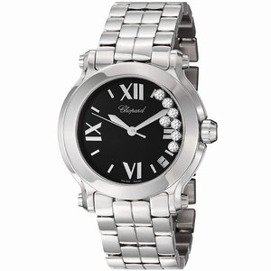 Chopard Quartz Stainless Steel Black Dial Stainless Steel Band Watch #278477-3004 (Women Watch)