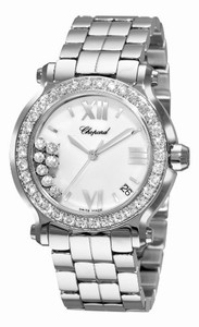 Chopard Quartz Stainless Steel White Dial Crocodile Blue Leather Band Watch #278478-2001 (Women Watch)