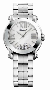 Chopard Happy Sport Quartz Mother of Pearl Dial Floating Diamond Stainless Steel Watch# 278509-3006 (Women Watch)