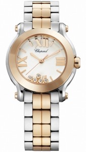 Chopard Quartz Stainless Steel/gold White Dial Steel & Rose Gold Band Watch #278509-6003 (Women Watch)
