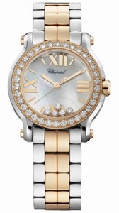 Chopard Quartz Stainless Steel/gold Mother Of Pearl Dial Steel & Rose Gold Band Watch #278509-6005 (Women Watch)