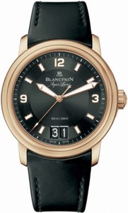 Blancpain Automatic 18kt Rose Gold Black Dial Rubber Black Band Watch #2850B-3630A-64B (Men Watch)