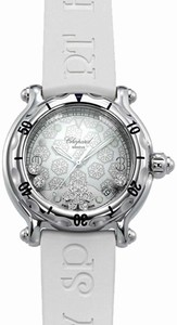 Chopard Quartz Stainless Steel White Dial White Rubber Band Watch #288948-3001 (Women Watch)