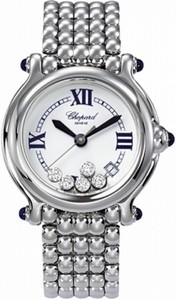 Chopard Quartz Stainless Steel Mother Of Pearl Dial Stainless Steel -polished Band Watch #288965-3002 (Women Watch)