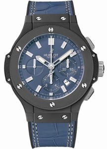 Hublot Automatic Chronograph Date Ceramic Case Blue Denim Strap Watch # 301.CI.5190.GR (Men Watch)