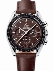 Omega 42mm Automatic Professional Moonwatch Brown Dial Stainless Steel Case With Brown Leather Strap Watch #311.32.42.30.13.001 (Men Watch)