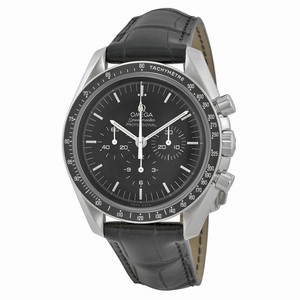 Omega Speedmaster Professional Moonwatch Manual Winding Chronograph Black Leather Watch# 311.33.42.30.01.001 (Men Watch)
