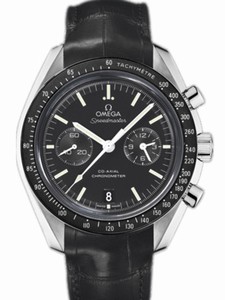Omega 44.25mm Automatic Moonwatch Chronograph Black Dial Stainless Steel Case With Black Leather Strap Watch #311.33.44.51.01.001 (Men Watch)