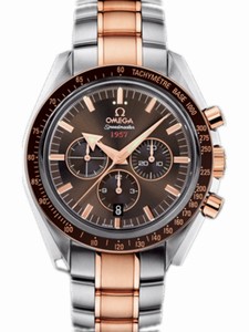 Omega 42mm Automatic Broad Arrow Brown Dial Rose Gold Case With Rose Gold And Stainless Steel Bracelet Watch #321.90.42.50.13.001 (Men Watch)