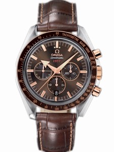 Omega 42mm Automatic Broad Arrow Brown Dial Rose Gold Case With Brown Leather Strap Watch #321.93.42.50.13.001 (Men Watch)