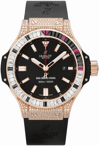 Hublot Big Bang Automatic Rose Gold Bezel Decorated with Diamonds Date Watch # 322.PX.1023.RX.0924 (Men Watch)