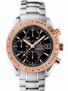 Omega 40mm Automatic Chronograph Date Black Dial Rose Gold Case With Stainless Steel Bracelet Watch #323.21.40.40.01.001 (Men Watch)