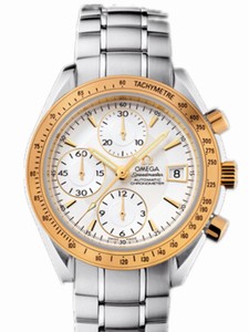 Omega 40mm Automatic Chronograph Date Silver Dial Yellow Gold Case With Stainless Steel Bracelet Watch #323.21.40.40.02.001 (Men Watch)