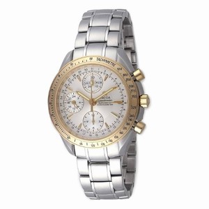 Omega 40mm Automatic Chronograph Day-Date Silver Dial Yellow Gold Case With Stainless Steel Bracelet Watch #323.21.40.44.02.001 (Men Watch)