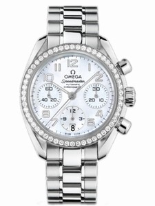 Omega 38mm Automatic Chronometer White Mother Of Pearl Dial Stainless Steel Case, Diamonds With Stainless Steel Bracelet Watch #324.15.38.40.05.001 (Women Watch)