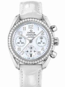 Omega 38mm Automatic Chronometer White Mother Of Pearl Dial Stainless Steel Case, Diamonds With Stainless Steel Bracelet Watch # 324.18.38.40.05.001 (Women Watch)