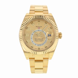 Rolex Champagne Dial 18k Yellow Gold Band Watch #326938 (Men Watch)