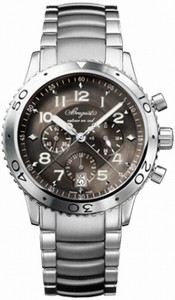 Breguet Automatic Stainless Steel Ruthenium Dial Stainless Steel Brushed & Polished Band Watch #3810ST-92-SZ9 (Men Watch)