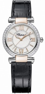 Chopard Imperiale Quartz Mother of Pearl Dial Diamond Bezel 18ct Rose Gold Leather Watch# 388541-6003 (Women Watch)